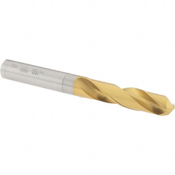 1/2" Cobalt High Speed Steel Screw Machine Drill Bit, Coated, 130° point - OSG 10500005