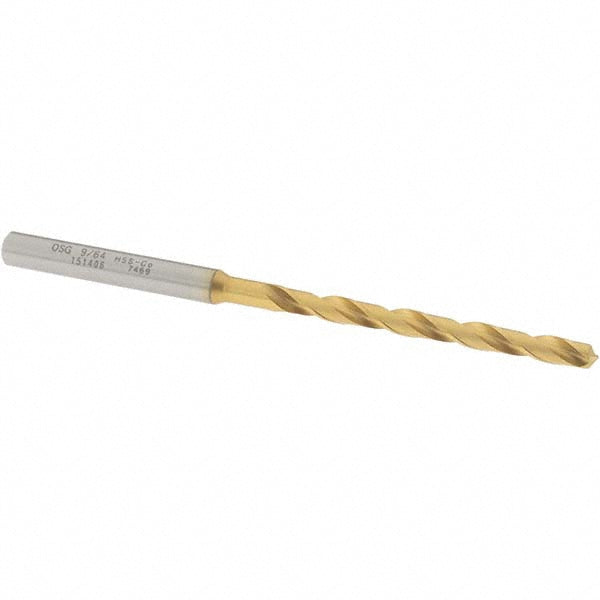 9/64" Cobalt Drill Bit, TiN, 130° point - OSG 15140605