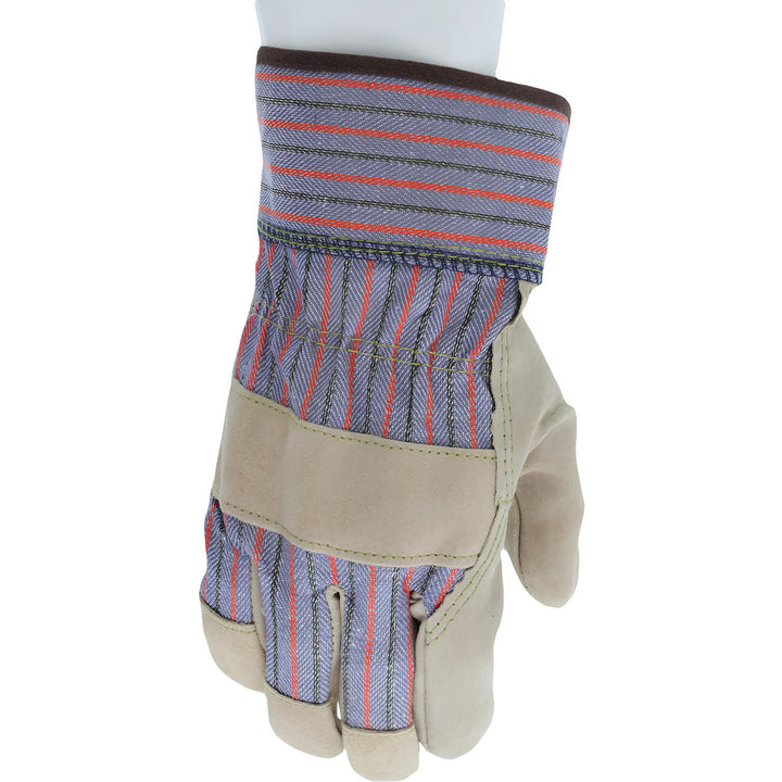 Large Beige; Brown Pigskin Leather General Purpose Gloves - MCR Safety 1950L