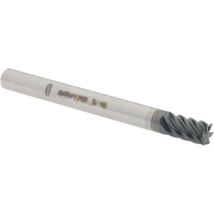 3/16" 6-Flute Solid Carbide Square End Mill, AlTiN - Accupro 12177404