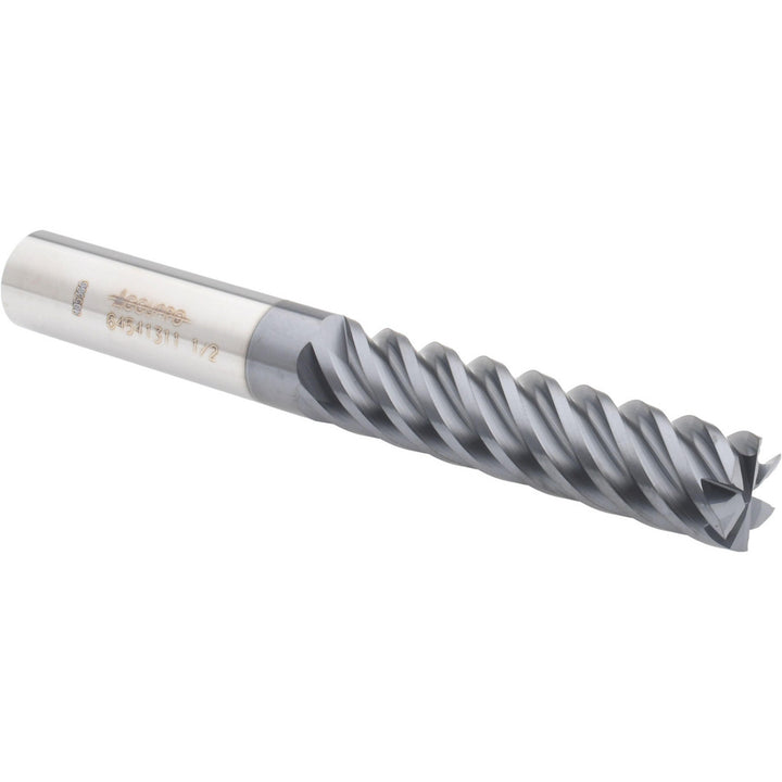 1/2" 6-Flute Solid Carbide Square End Mill, AlTiN - Accupro 12177424
