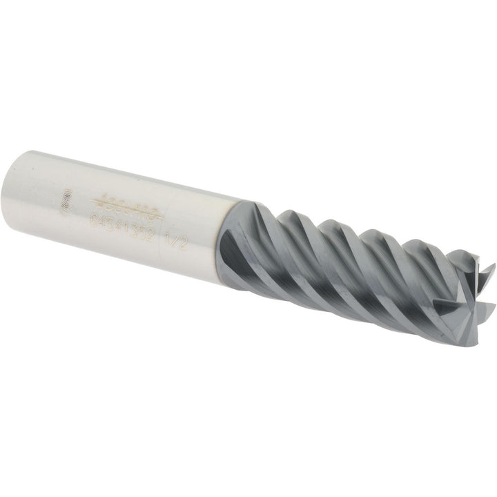 1/2" 6-Flute Solid Carbide Square End Mill, AlTiN - Accupro 12177420