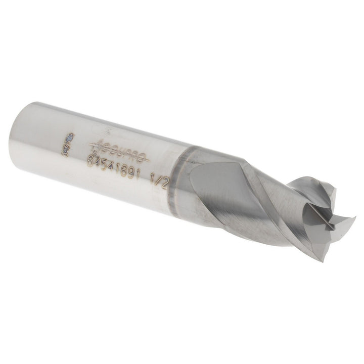 1/2" 3-Flute Solid Carbide Square End Mill, nACRo - Accupro 12178917