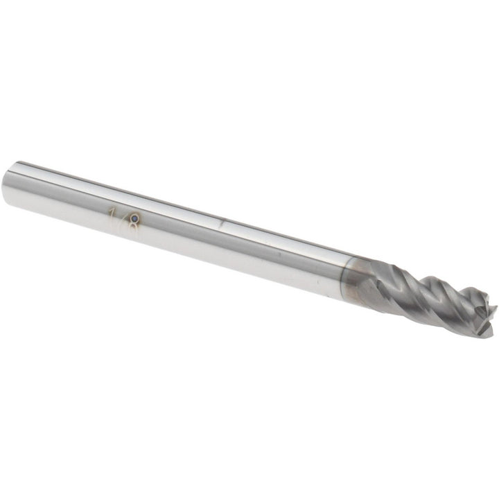 1/8" 4-Flute Solid Carbide Square End Mill, nACRo - Accupro 12178996