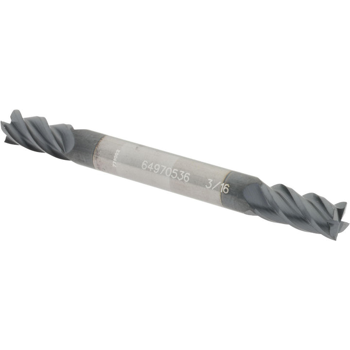 3/16" 4-Flute Solid Carbide Square End Mill, AlTiN - Accupro 12185199