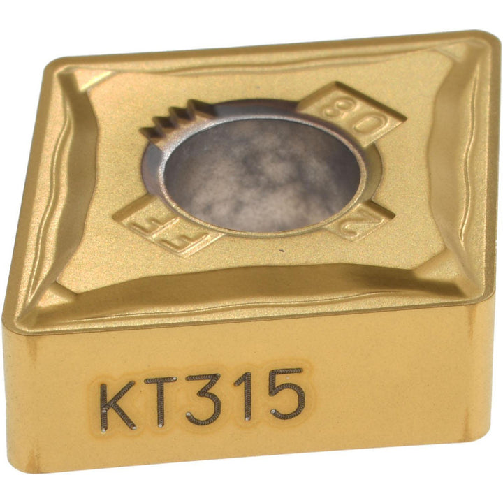 C - Diamond (Rhombic) 80-Deg 1/2" IC Cermet Insert, Grade KT315, TiN - Kennametal 1601636