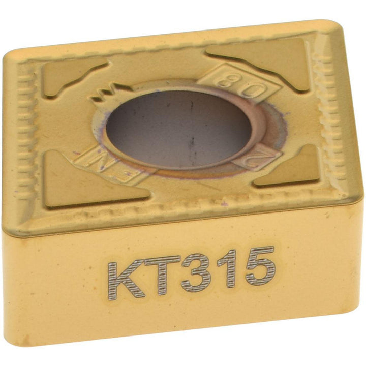 C - Diamond (Rhombic) 80-Deg 1/2" IC Cermet Insert, Grade KT315, TiN - Kennametal 1605242