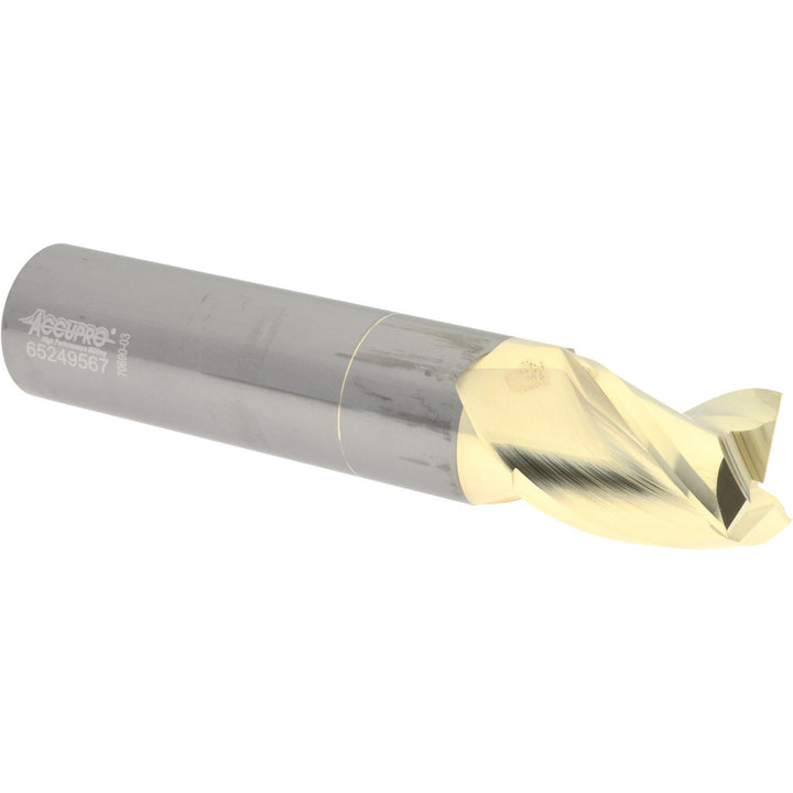 1" 3-Flute Solid Carbide Square End Mill, ZrN - Accupro 315054