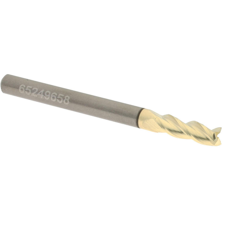 1/8" 3-Flute Solid Carbide Square End Mill, ZrN - Accupro 314445