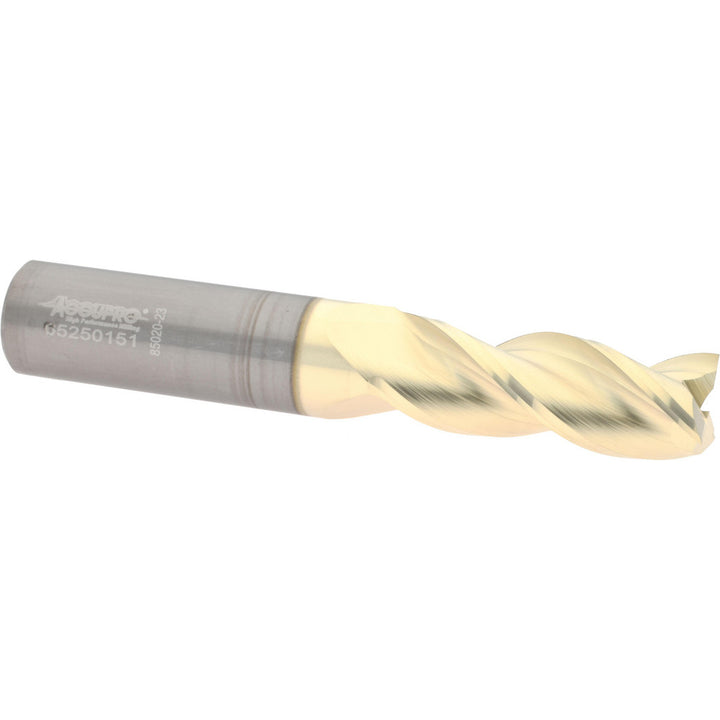 15/32" 3-Flute Solid Carbide Square End Mill, ZrN - Accupro 314810