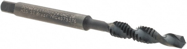 #10-24 UNC High-Speed Steel Tap, Oxide - Dormer Pramet 5978357