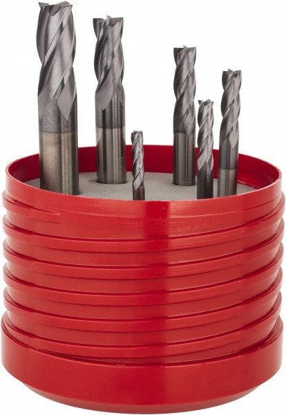 4-Flute Solid Carbide End Mill Sets, TiAlN - Dormer Pramet 5983277