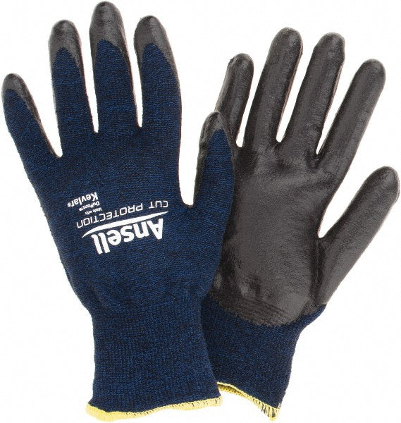 Medium Blue; Black Kevlar Cut-Resistant Gloves - Ansell 297994