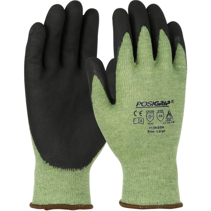 Medium Green Aramid; PolyKor Cut & Puncture-Resistant Gloves - PIP 713KSSN/M