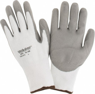 Large Gray; White Dyneema Cut Resistant Gloves - PRO-SAFE 70-100-L
