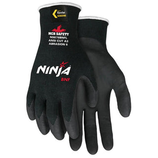 X-Large Black Kevlar Cut & Puncture-Resistant Gloves - MCR Safety N9878BNFXL