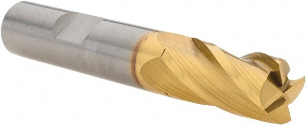 1/2in" 4-Flute Solid Carbide Corner Radius End Mill, TiN - SGS 38060