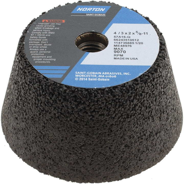 4 x 3/4" 16-Grit Aluminum Oxide Grinding & Cutoff Wheel - Norton 66243510512