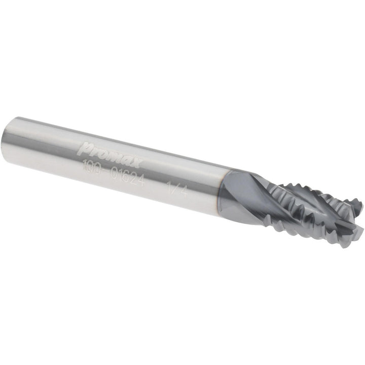 0.25" 4-Flute Solid Carbide Roughing End Mill, AlTiN - ProMax 100-01624