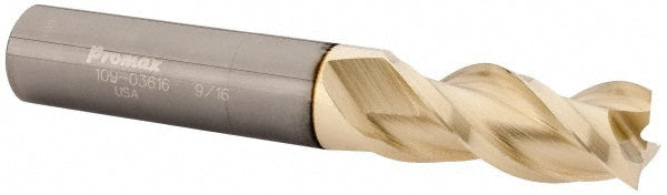 9/16" 3-Flute Solid Carbide Square End Mill, ZrN - ProMax 109-03616