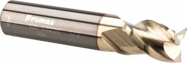 1/2" 3-Flute Solid Carbide Square End Mill, ZrN - ProMax 109-03226