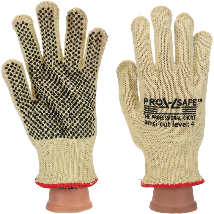Small Black; Yellow Kevlar Cut Resistant Gloves - PRO-SAFE GLA-A10-S
