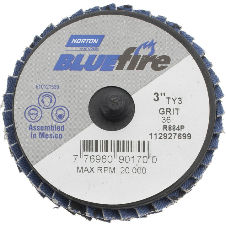 3" 36-Grit Zirconia Alumina Disc - Norton 77696090170