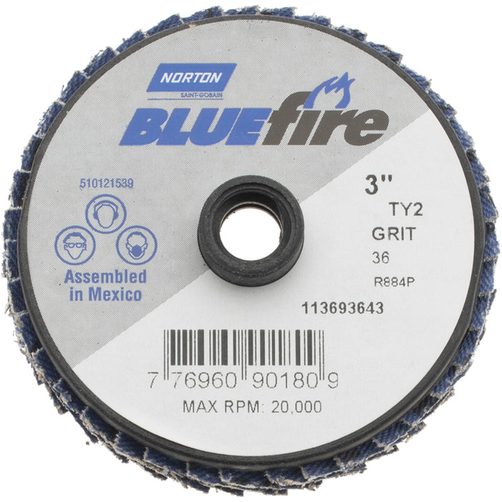 3" 36-Grit Zirconia Alumina Disc - Norton 77696090180