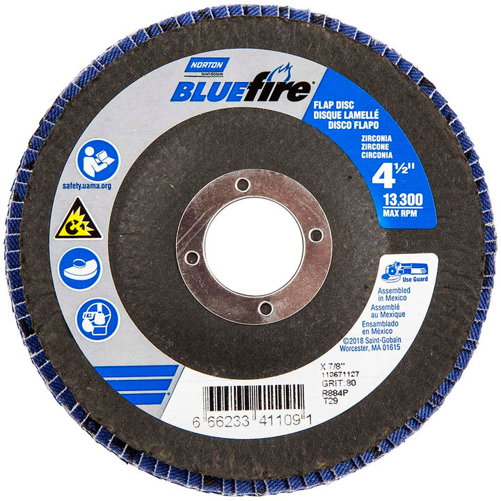 4-1/2" 80-Grit Zirconia Alumina Disc - Norton 66623341109