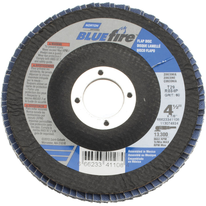 4-1/2" 60-Grit Zirconia Alumina Disc - Norton 66623341108
