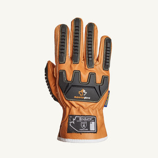 Medium Black; Gray Leather Cut, Puncture & Abrasion-Resistant Gloves - Superior Glove Works 69BSKFFL-M