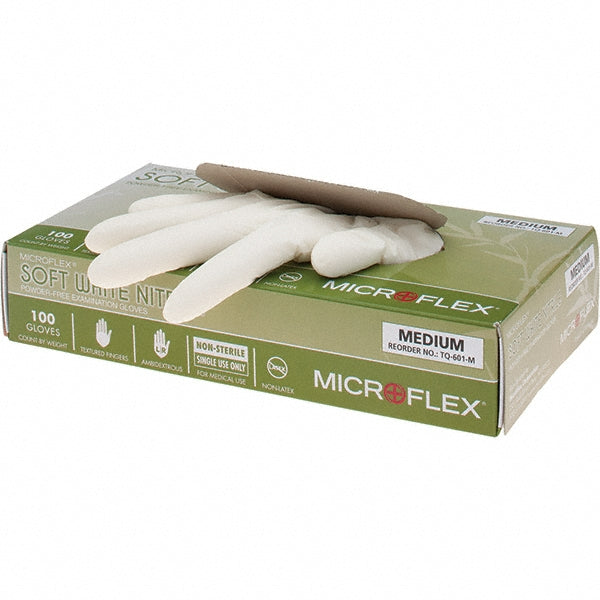 White Nitrile Gloves - Ansell TQ-601-M