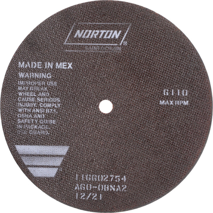 10" 60-Grit Aluminum Oxide Grinding & Cutoff Wheel - Norton 66253149317