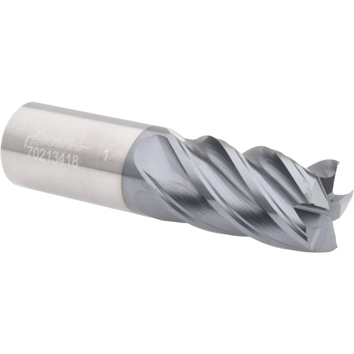 1" 5-Flute Solid Carbide Square End Mill, AlTiN - Accupro 12180762