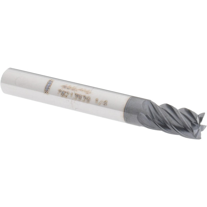 1/4" 5-Flute Solid Carbide Square End Mill, AlTiN - Accupro 12180722