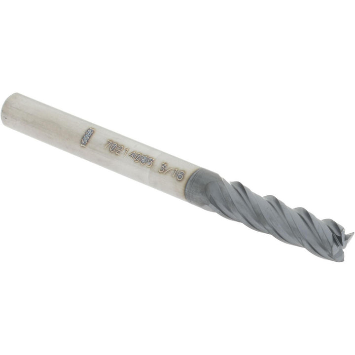 3/16" 4-Flute Solid Carbide Square End Mill, AlTiN - Accupro 12180419
