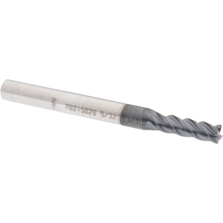 0.1562in" 4-Flute Solid Carbide Corner Radius End Mill, AlTiN - Accupro 12180481