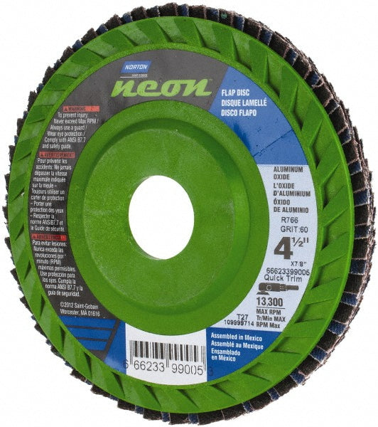 4-1/2" 60-Grit Ceramic Alumina Disc - Norton 66623399005