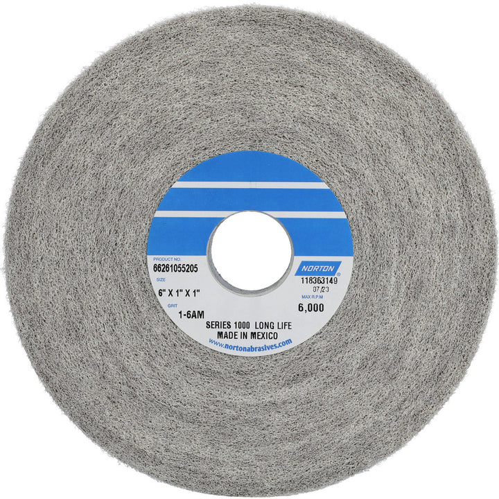 6 x 1" Aluminum Oxide Deburring Wheels Disc - Norton 66261055205