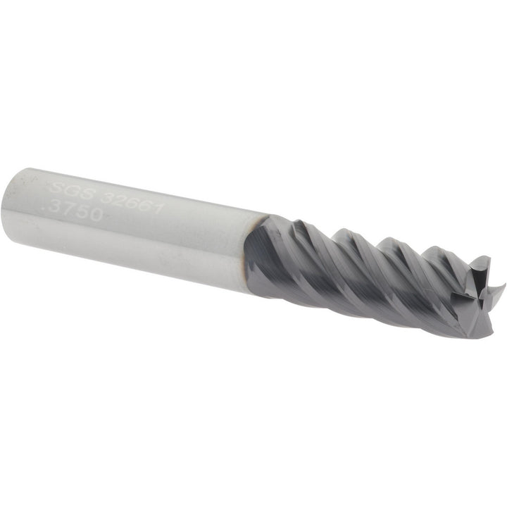 3/8" 5-Flute Solid Carbide Square End Mill, AlTiN - SGS 32661