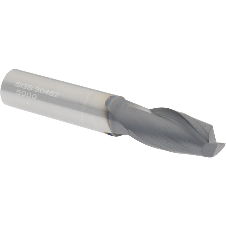 1/2" 2-Flute Solid Carbide Square End Mill, AlTiN - SGS 30462