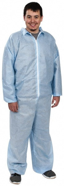 3X-Large Blue Chemical Resistant Protective Garment - PRO-SAFE KM-CVL-SMS-E-3XL-BLUE