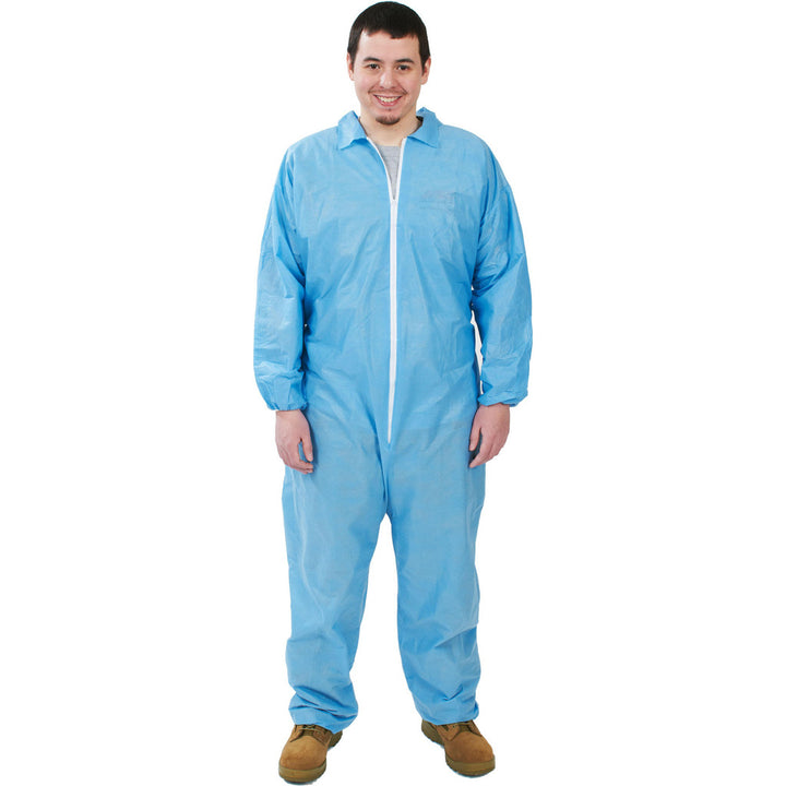 4X-Large Blue Chemical-Resistant Protective Garment - PRO-SAFE KM-CVL-SMS-E-4XL-BLUE