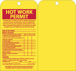 HOT WORK PERMIT The supervisor, issuing this permit, certifi Tag - AccuformNMC RPT171