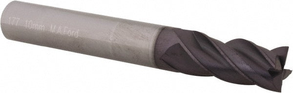 0.3937" 4-Flute Solid Carbide Square End Mill, AlTiN - M.A. Ford. 17739300A