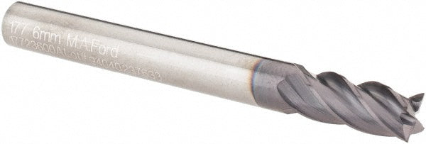 0.2362" 4-Flute Solid Carbide Square End Mill, TiAlN - M.A. Ford. 17723600A