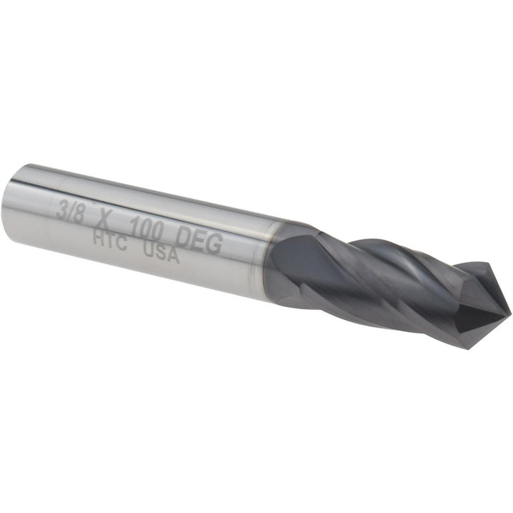 3/8" 4-Flute Solid Carbide Drill Mill End Mill, AlTiN - Harvey Tool 27424-C3