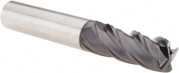 1/2in" 4-Flute Solid Carbide Corner Radius End Mill, AlTiN - SGS 36618