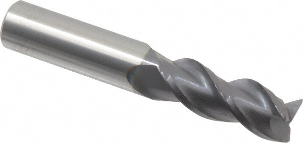 1/2" 3-Flute Solid Carbide Corner Radius End Mill, AlTiN - Accupro 12179340