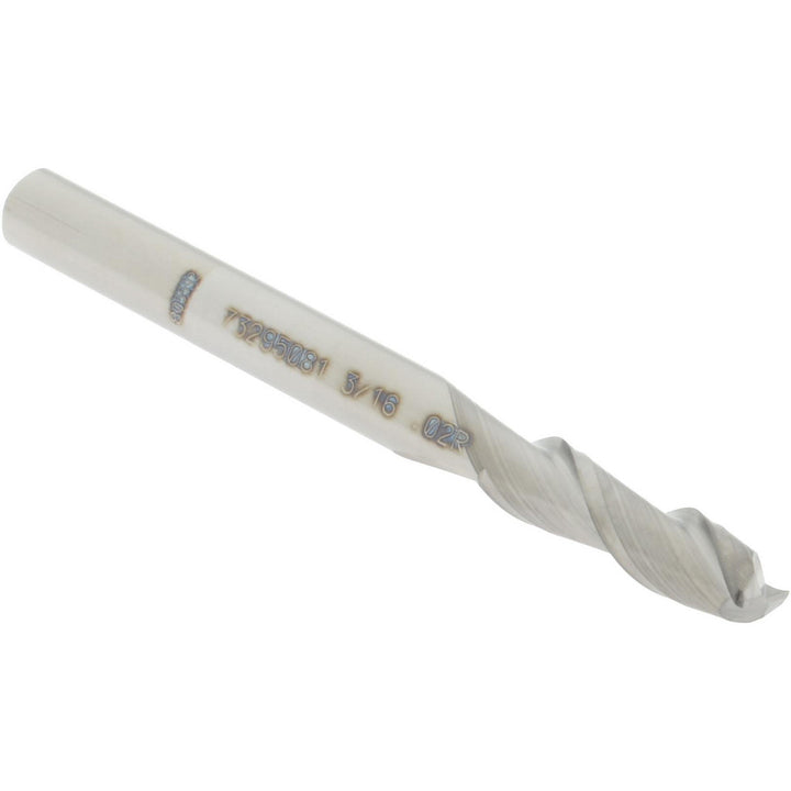 3/16" 2-Flute Solid Carbide Corner Radius End Mill - Accupro 12181293